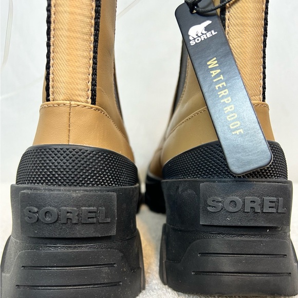 NEW SOREL Woman's Brex Waterproof Chelsea Boot TAN / BLACK Size 6 - Picture 7 of 14